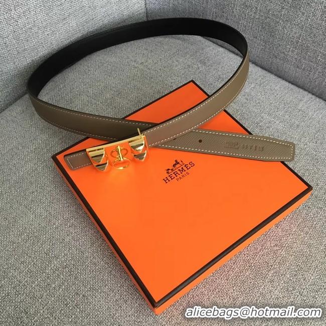 Good Quality Hermes Collier de Chien belt buckle & Reversible leather strap 24 mm H0521 grey