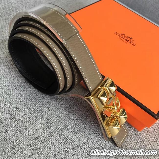 Good Quality Hermes Collier de Chien belt buckle & Reversible leather strap 24 mm H0521 grey