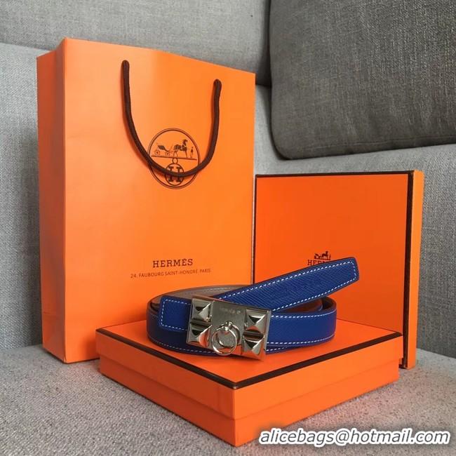 Stylish Hermes Collier de Chien belt buckle & Reversible leather strap 24 mm H0521 blue