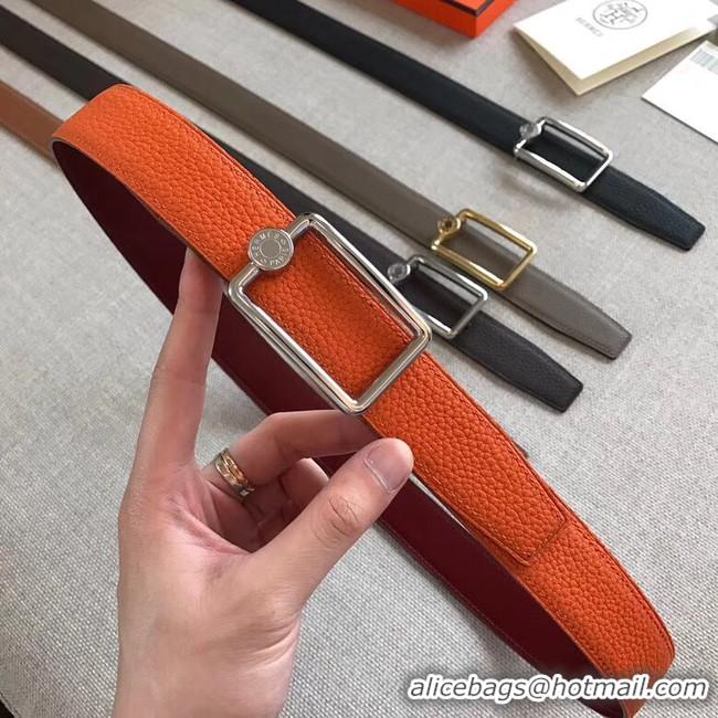 Luxury Hermes Quizz belt buckle & Reversible leather strap 32 mm H0739 Orange