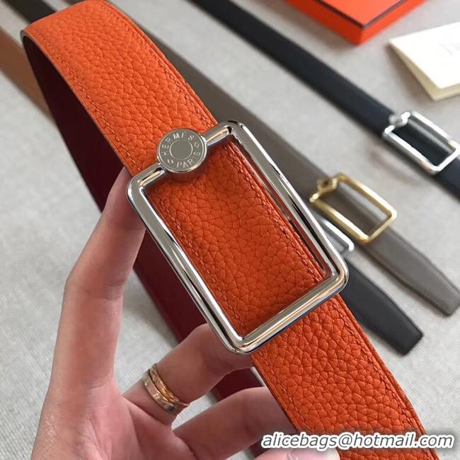 Luxury Hermes Quizz belt buckle & Reversible leather strap 32 mm H0739 Orange