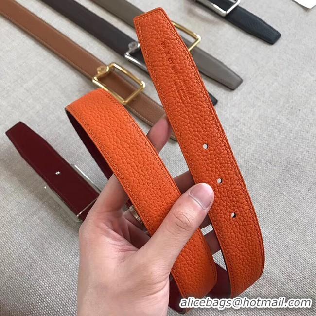 Luxury Hermes Quizz belt buckle & Reversible leather strap 32 mm H0739 Orange