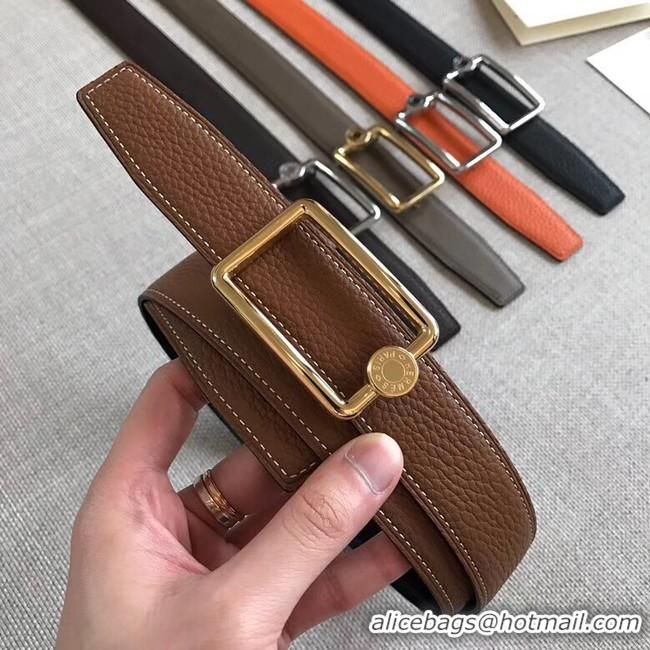 Best Product Hermes Quizz belt buckle & Reversible leather strap 32 mm H0739 brown