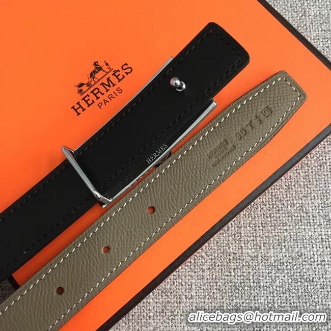 Super Quality Hermes Collier de Chien belt buckle & Reversible leather strap 24 mm H0521 grey