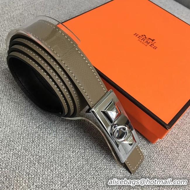 Super Quality Hermes Collier de Chien belt buckle & Reversible leather strap 24 mm H0521 grey