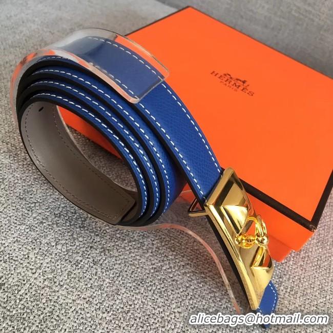 Best Product Hermes Collier de Chien belt buckle & Reversible leather strap 24 mm H0521 blue