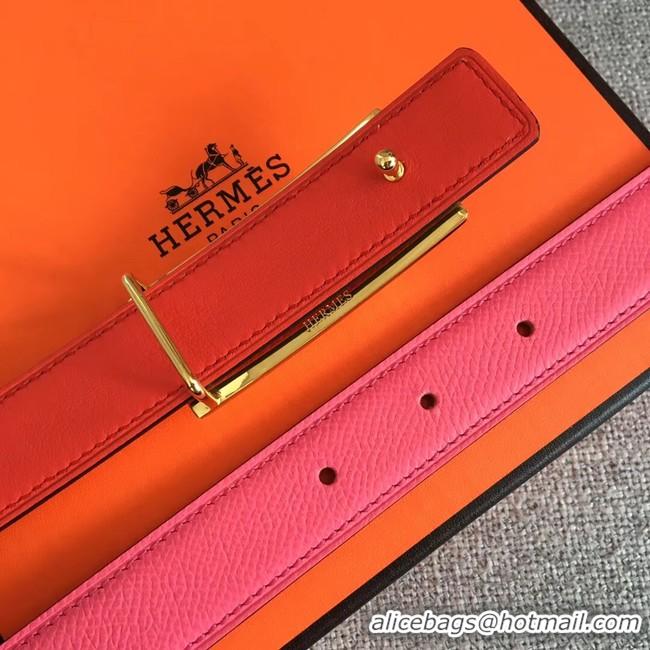 Sumptuous Hermes Collier de Chien belt buckle & Reversible leather strap 24 mm H0521 rose