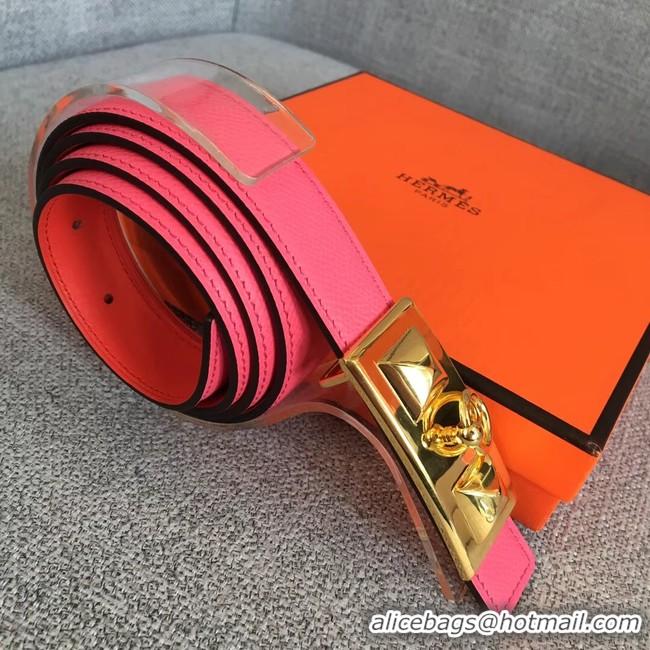 Sumptuous Hermes Collier de Chien belt buckle & Reversible leather strap 24 mm H0521 rose