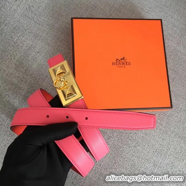 Sumptuous Hermes Collier de Chien belt buckle & Reversible leather strap 24 mm H0521 rose