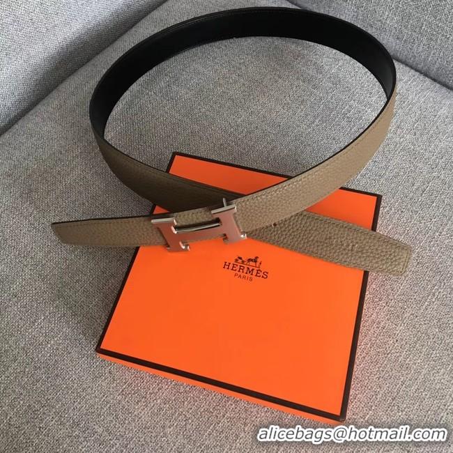 Most Popular Hermes original togo 2 belt buckle & Reversible leather strap 32 mm H06454 grey