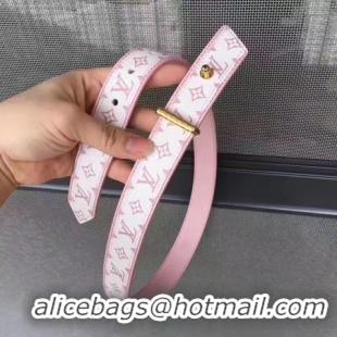 Elegant Louis Vuitton 30mm Pink Belt M9306 Gold