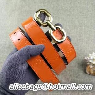 Most Popular Louis Vuitton 30mm Patent Leather Belt M4226 Orange