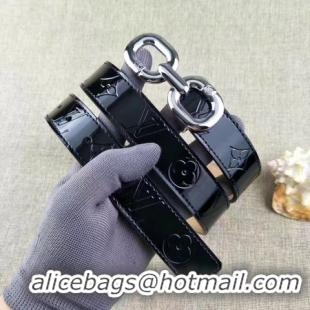 Crafted Louis Vuitton 30mm Patent Leather Belt M4226 Black