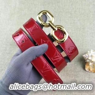 Distinguished Louis Vuitton 30mm Patent Leather Belt M4226 Red