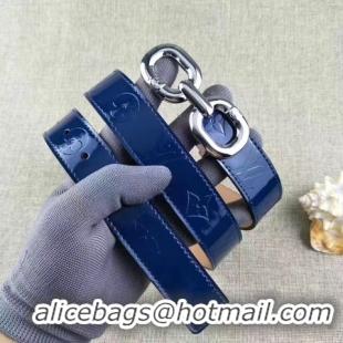 Luxury Louis Vuitton 30mm Patent Leather Belt M4226 Blue