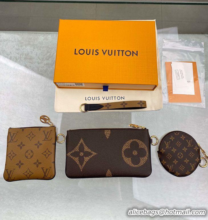 Top Grade Louis Vuitton Monogram Canvas Trio Pouch M68756