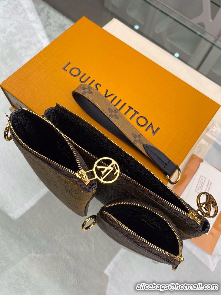 Top Grade Louis Vuitton Monogram Canvas Trio Pouch M68756