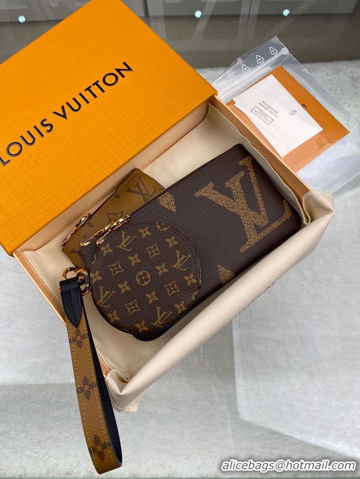 Top Grade Louis Vuitton Monogram Canvas Trio Pouch M68756