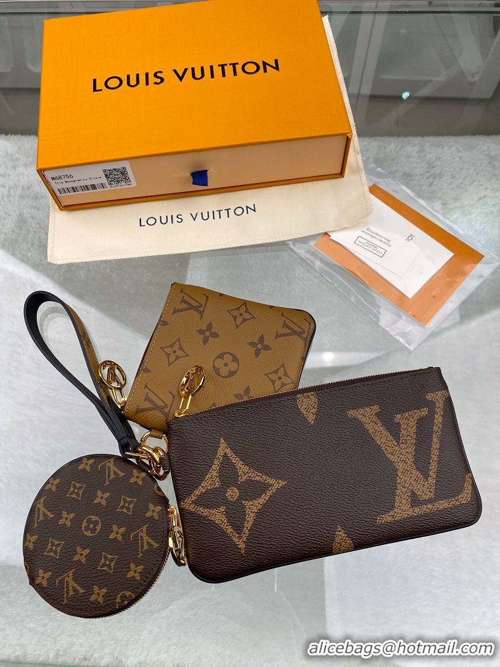 Top Grade Louis Vuitton Monogram Canvas Trio Pouch M68756