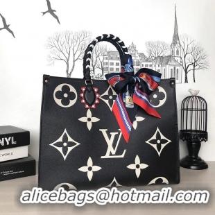 Best Price Louis Vuitton Original Leather Crafty ONTHEGO GM Bag M45373 Black