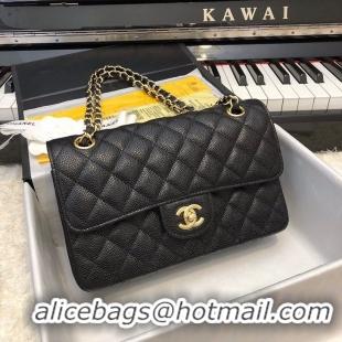 Shop Duplicate Chanel Original Caviar Leather Classic Flap Bag A28601 Black