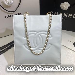 Cheapest Chanel Original Leather Tote Shopping Bag AS1942 White