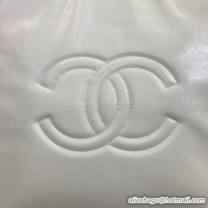 Cheapest Chanel Original Leather Tote Shopping Bag AS1942 White