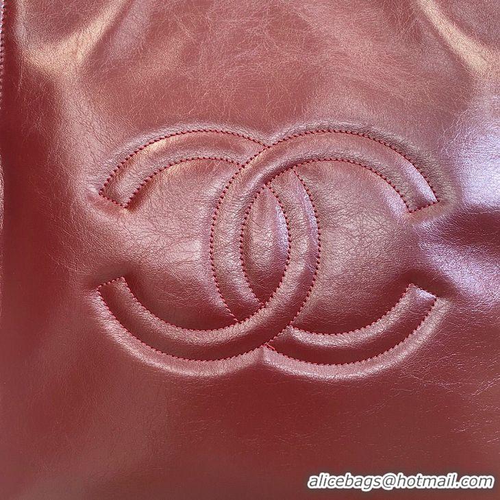 New Cheap Chanel Original Leather Tote Shopping Bag AS1942 Wine