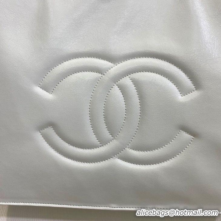 Top Design Chanel Original Leather Tote Shopping Bag AS1943 White