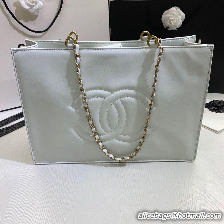 Top Design Chanel Original Leather Tote Shopping Bag AS1943 White