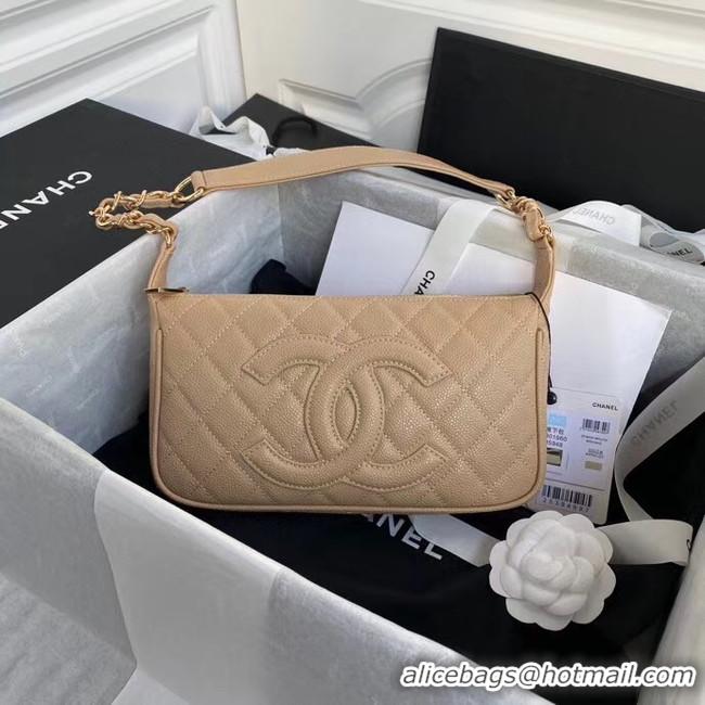 Famous Brand Chanel Original Caviar Leather Classic Bag 36988 Beige