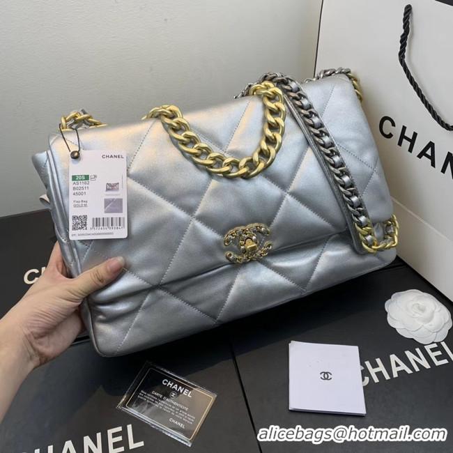 Luxury Cheap Chanel 19 flap bag AS1161 silver