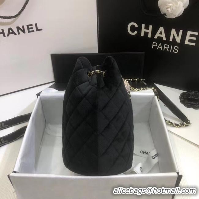 Popular Style Chanel velvet Drawstring bag AS1894 black