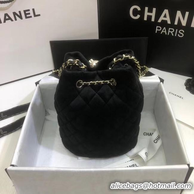 Popular Style Chanel velvet Drawstring bag AS1894 black