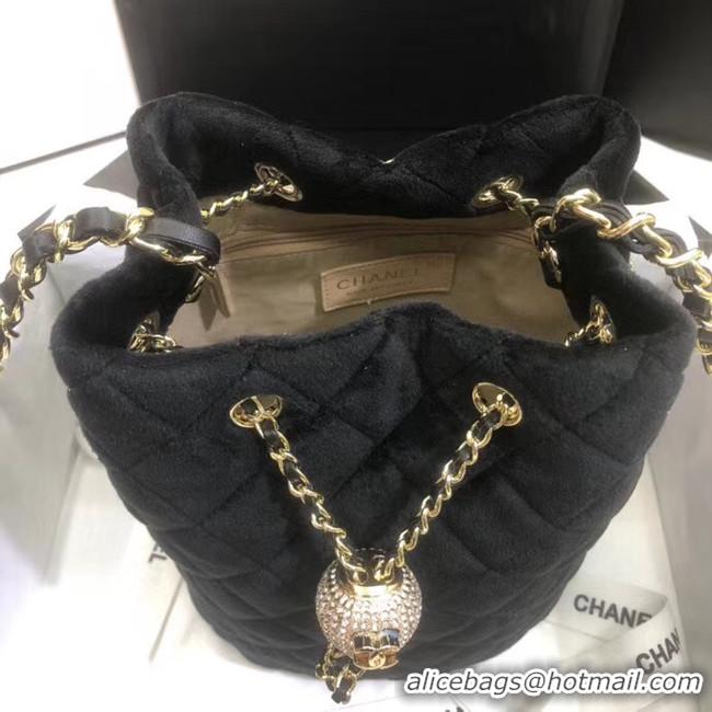 Popular Style Chanel velvet Drawstring bag AS1894 black