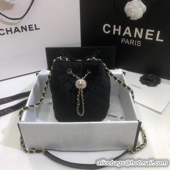 Popular Style Chanel velvet Drawstring bag AS1894 black