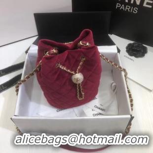 Top Design Chanel velvet Drawstring bag AS1894 Burgundy