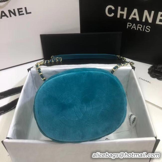 Buy Discount Chanel velvet Drawstring bag AS1894 light blue