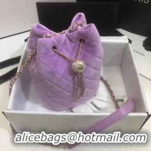 Popular Style Chanel velvet Drawstring bag AS1894 Lavender