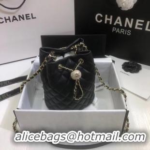 Promotional Chanel velvet Drawstring Sheepskin bag AS1894 black