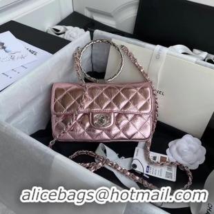 Cheapest Chanel Flap Original Lambskin Leather Shoulder Bag AS1665 silver pink