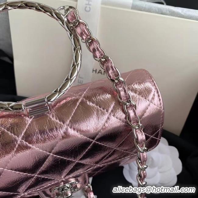 Cheapest Chanel Flap Original Lambskin Leather Shoulder Bag AS1665 silver pink