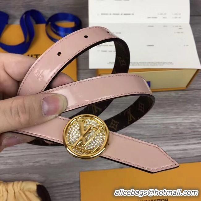 Luxury Louis Vuitton CIRCLE 20MM REVERSIBLE BELT M0053UA pink