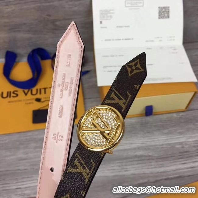 Luxury Louis Vuitton CIRCLE 20MM REVERSIBLE BELT M0053UA pink