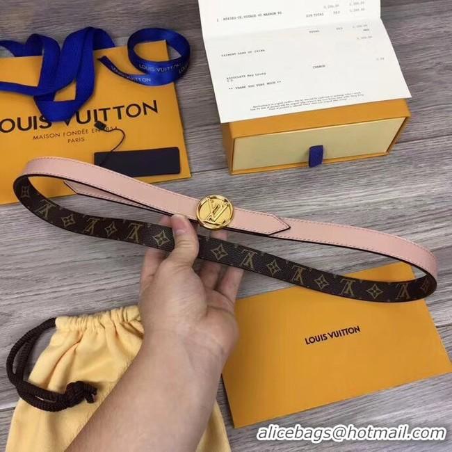 Luxury Louis Vuitton CIRCLE 20MM REVERSIBLE BELT M0053UA pink