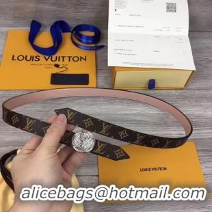 Fashion Louis Vuitton CIRCLE 20MM REVERSIBLE BELT M0053UB pink