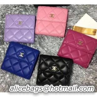 New Fashion Chanel mini Tri-Fold Wallet Sheepskin Leather A48980