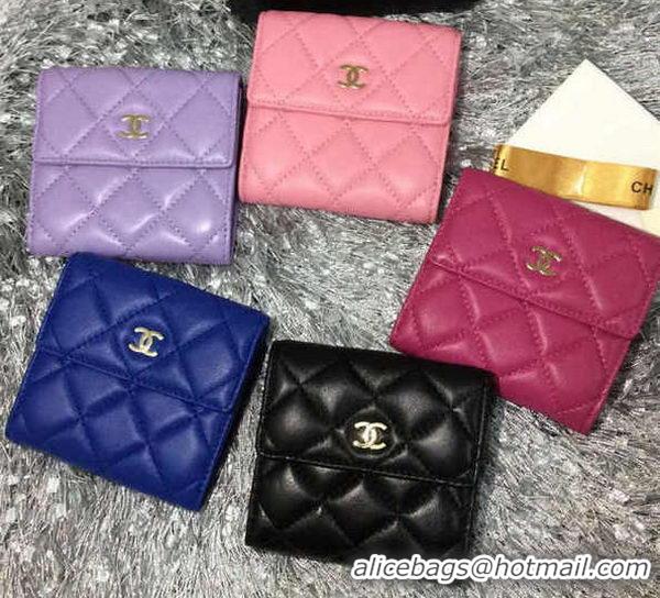 New Fashion Chanel mini Tri-Fold Wallet Sheepskin Leather A48980