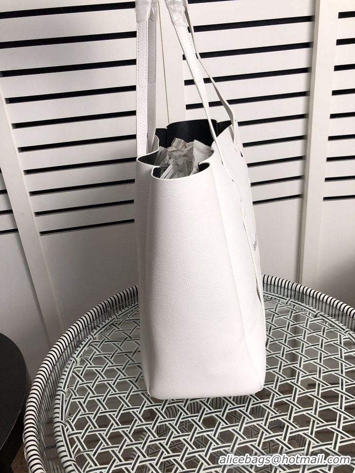 Top Quality Balenciaga Original Leather Large Shopper Bag 6697 White