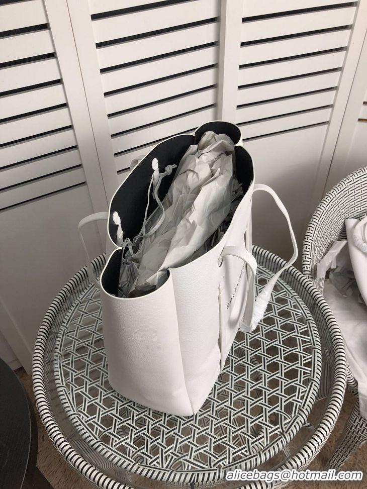 Top Quality Balenciaga Original Leather Large Shopper Bag 6697 White